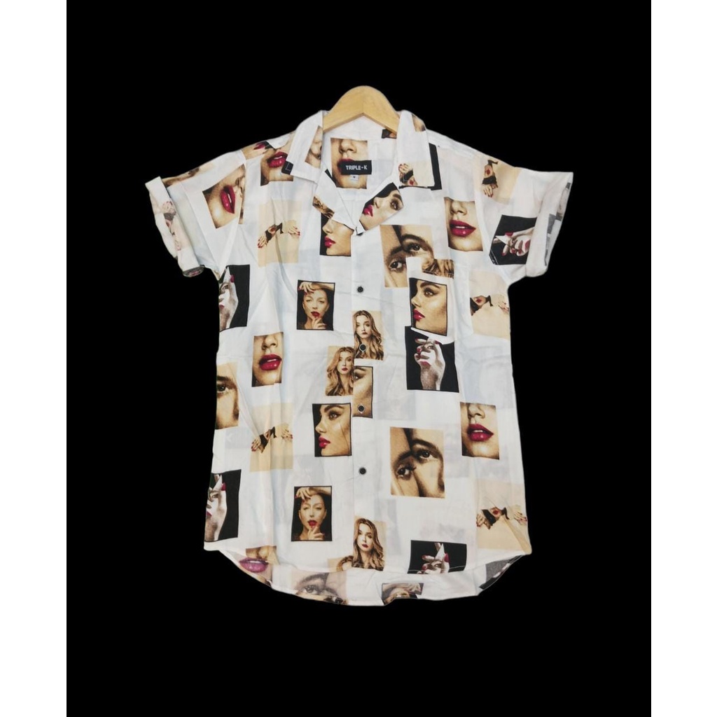 TERBARU KEMEJA PRIA LENGAN PENDEK RETRO VINTAGE ABSTRAK HAWAII CASUAL BAHAN RAYON KUALITAS PREMIUM