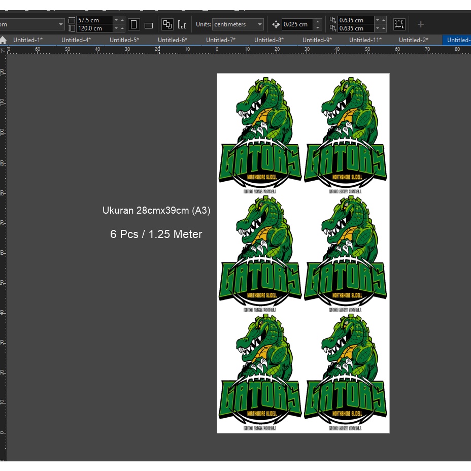 Bantuprint A3 (6 Pcs) || 28cm x Proposional || 57,5 cm x 1.25 meter