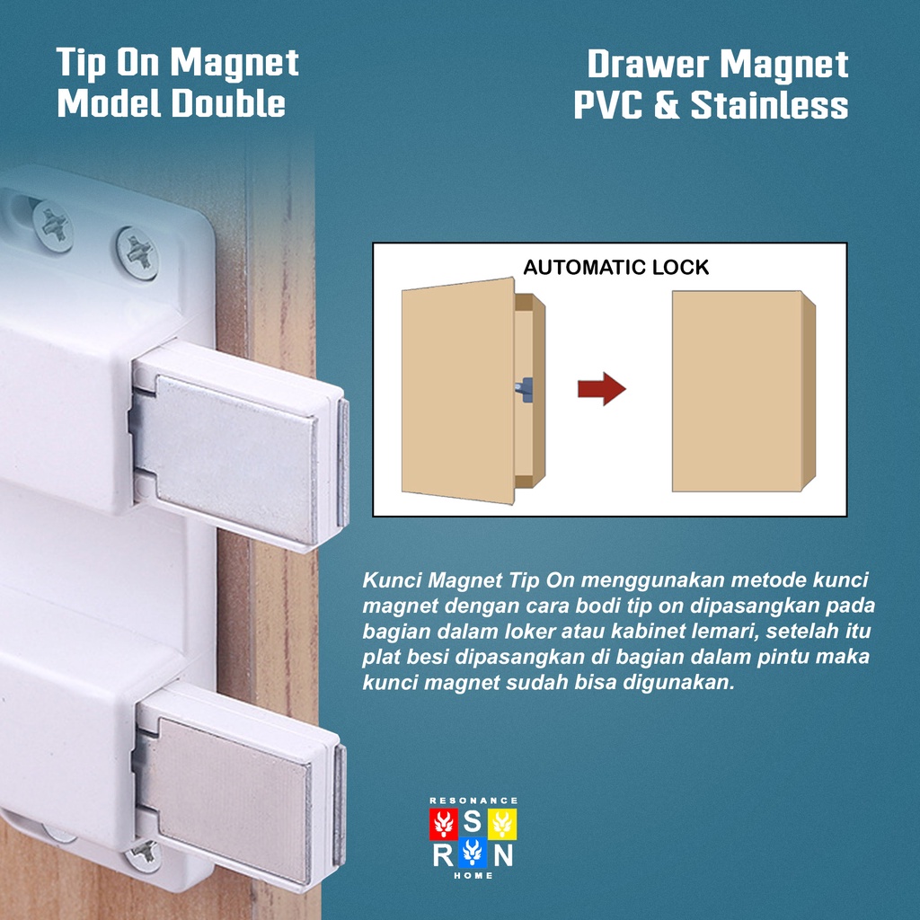 Push To Open Tip On Double Magnet / Door Catches Pintu Laci Lemari Resonance Home
