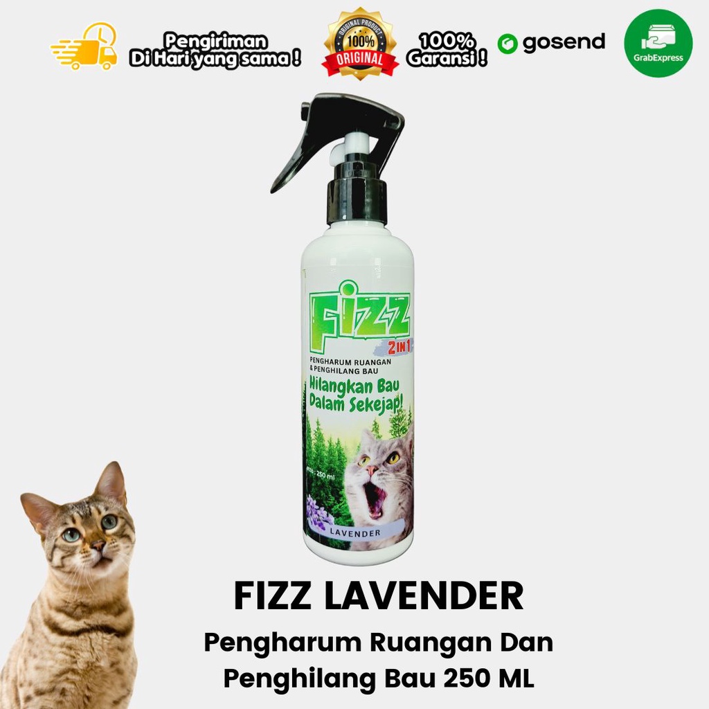 Pengharum Ruangan Penghilang Bau Kotoran Hewan FIZZ LAVENDER 250 ML