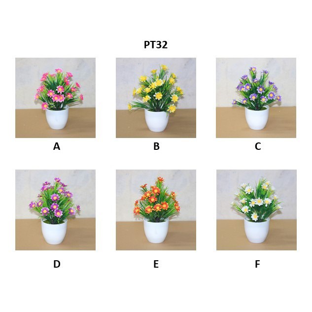 FYGALERY PT32 Pot Tanaman Hias Bunga Hias Plastik Ornamen Pot Bongsai Artificial Flower Decoration