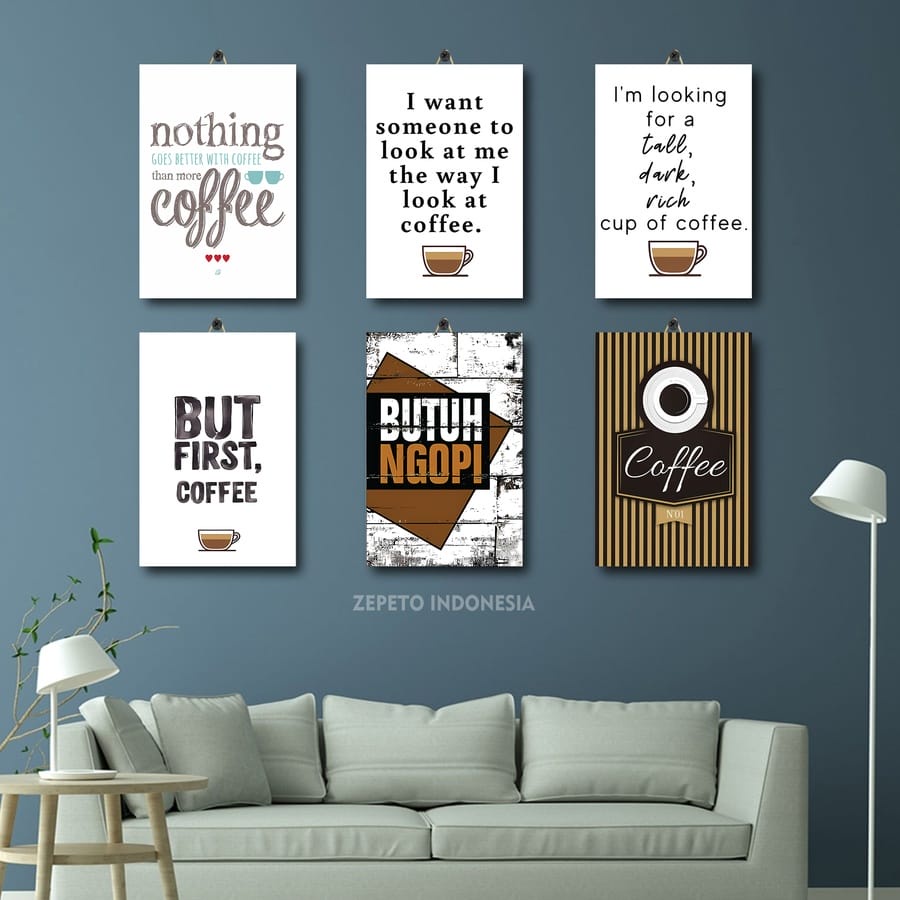 61-62 PAJANGAN DINDING QUOTES KOPI LUCU 20X30 AT5EC|K3203| ZEPETO INDONESIA| POSTER RUANG QUOTE KOPI