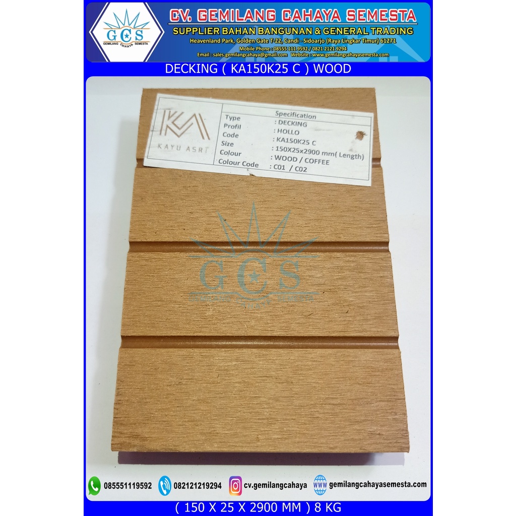 KA150K25 C - Decking WPC / Lantai WPC / Lantai Kolam Renang