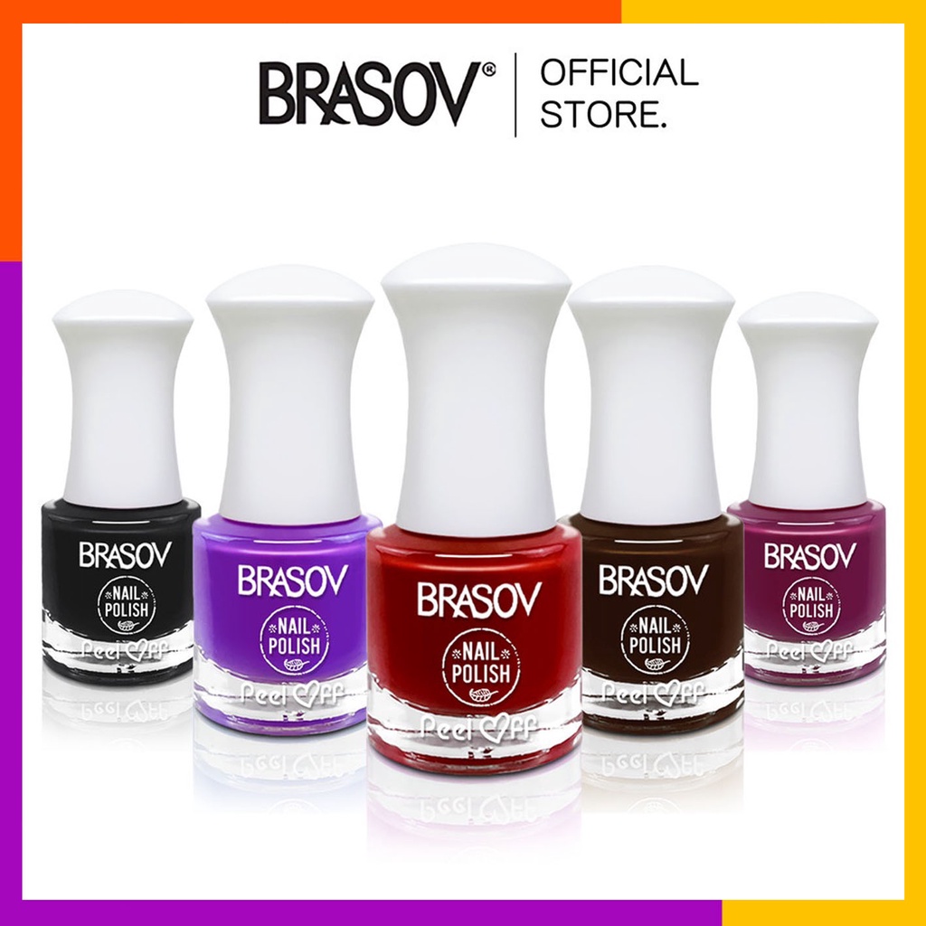 (RANDOM) Kutek Brasov Peel Off 9ml | Cat Kuku Nail Polish Halal Peel Off 9ml BPOM