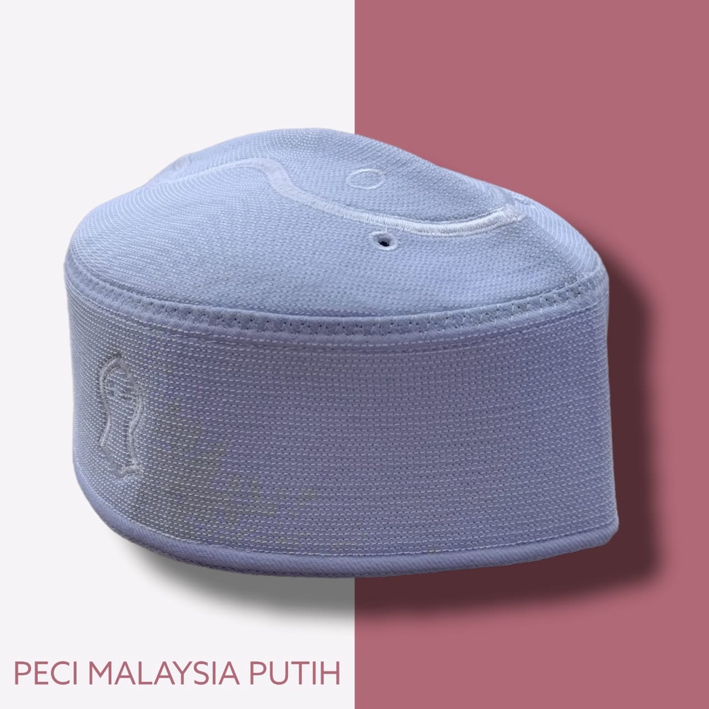 Peci Terompah Putih Songkok Terompah Peci Malaysia - TEROMPAH PUTIH
