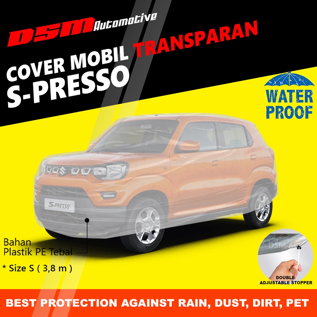 Cover Mobil Suzuki S Presso Transparan / Plastik Tebal Waterproof Outdoor Indoor