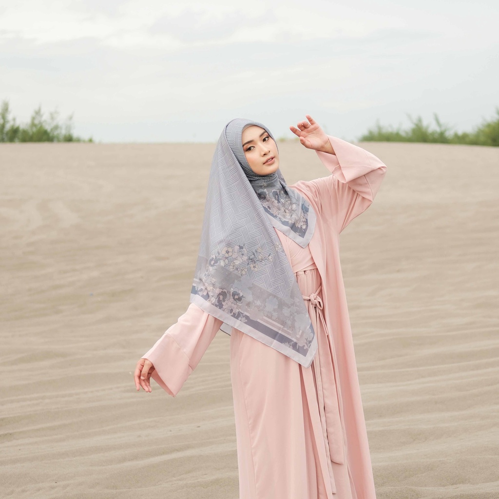 ALIF JILBAB SEGI EMPAT MOTIF PARIS PREMIUM KOREA - OMBRERO