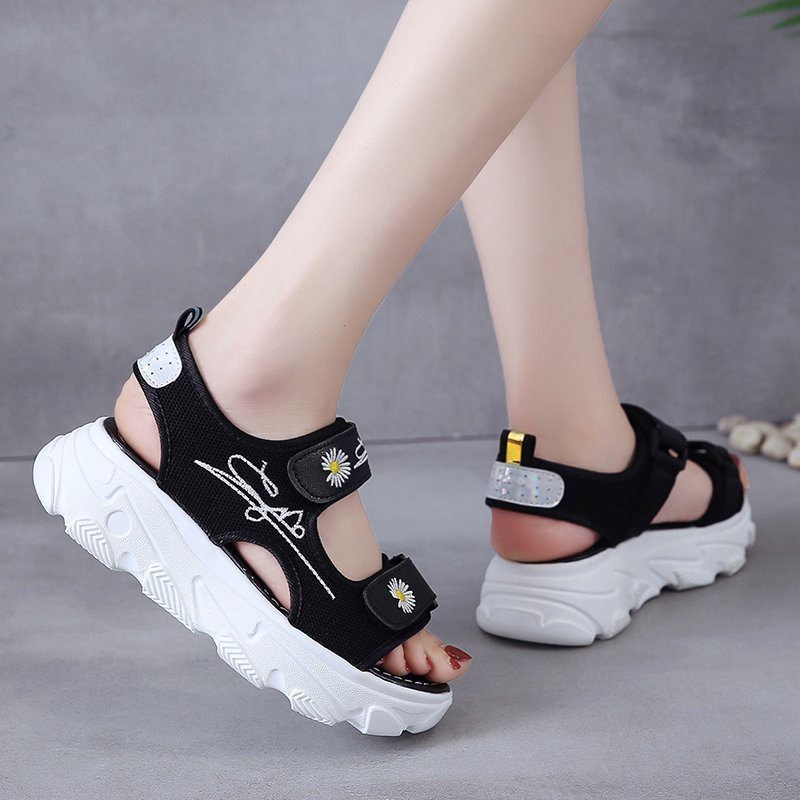 Free Box Sandal Wedges Korea Sandal Wanita Terlaris Sandal Korea Import NS1832 Sepatu Sandal Wedges Wanita Import