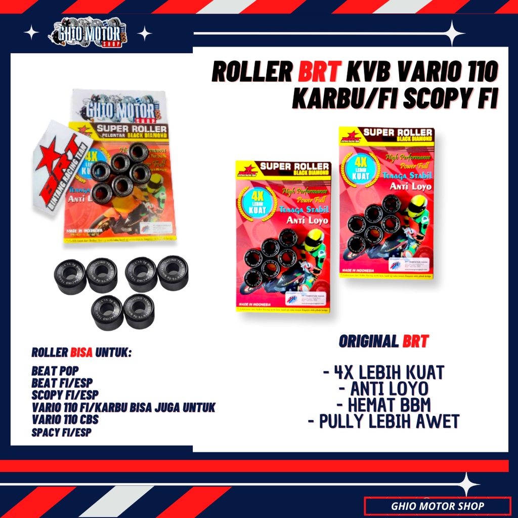 ROLLER LOLER KVB VARIO 110 KARBU/FI SCOPY FI BEAT FI VARIO TEKNO 110 SCOOPY ESP BEAT POP BEAT STRET FI BEAT 2013 SCOPY SCUPY 2013-2018 LOLER RACING