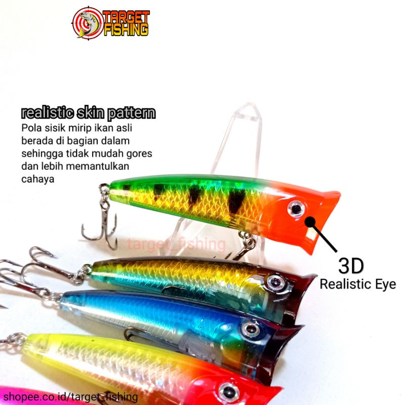 Popper Mini 7cm 11gram SURFACE Splasher - Umpan Casting Popping Top Water Lure Toman dan Barramundi