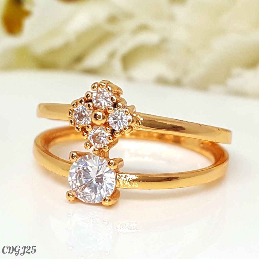 PGX Cincin Xuping Wanita Perhiasan Lapis Emas Aksesoris Fashion Premium - Z227