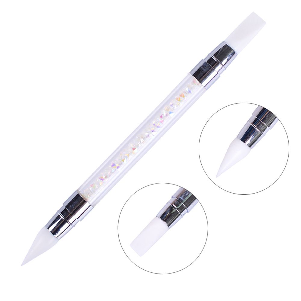 1Pcs SILICON SCRAPER / CARVING PEN 4D GEL NAIL ART / STICK SILIKON CARVED PEN BUNGA TIMBUL