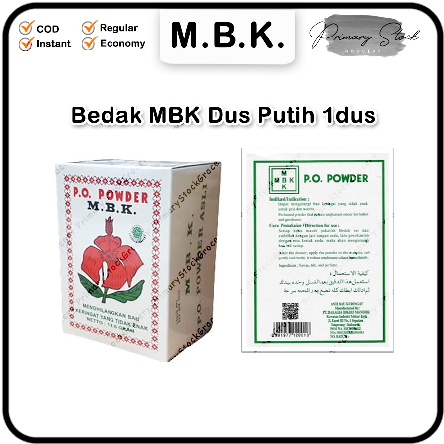Bedak MBK Ketiak 1 Box Putih Powder isi 12 Sachet Deodoran Saset Lusin