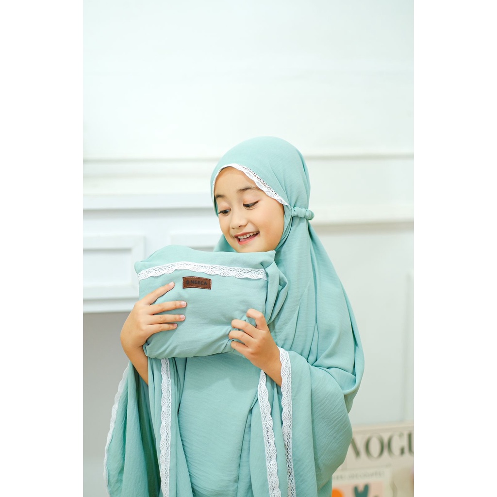 Mukena Anak Airflow  Dengan Tas Mukena Anak Rayon Crinkle Neeca Kiddos Size M L