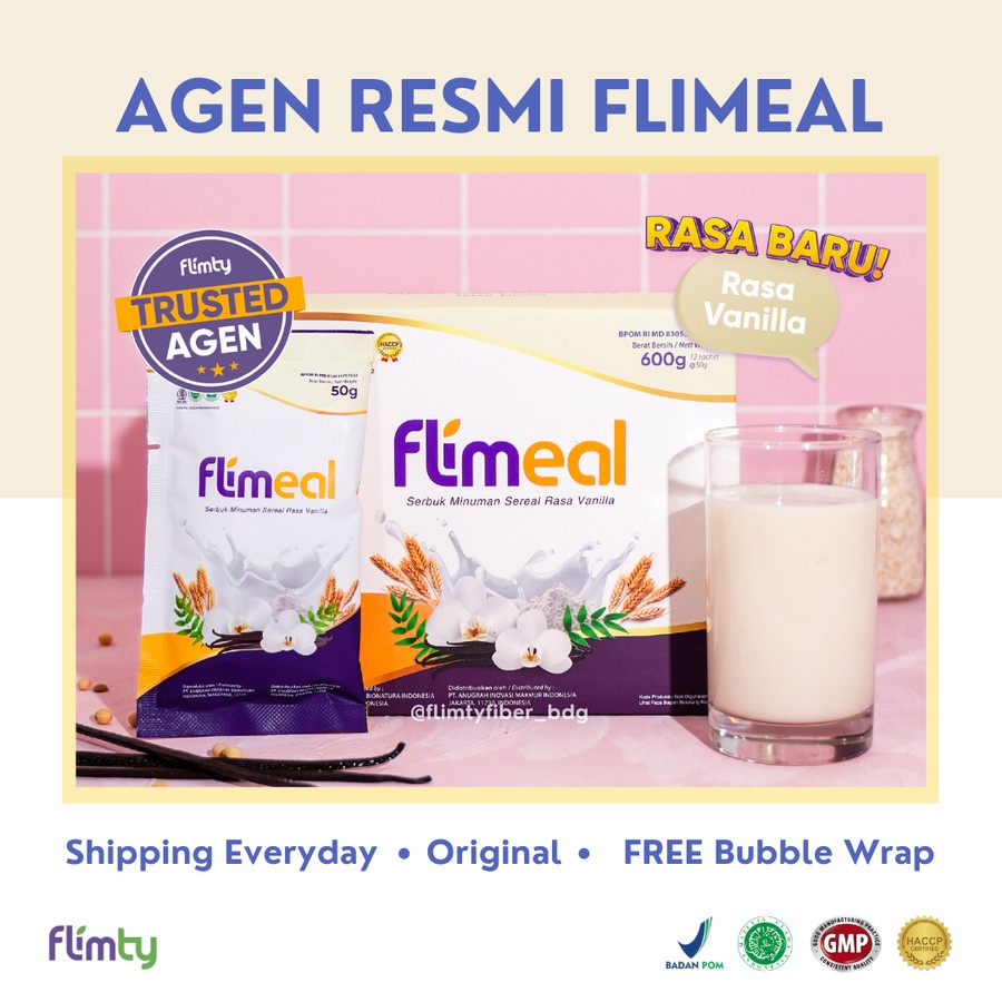 Flimeal Minuman Diet Sereal BPOM HALAL - Replacement Rasa Vanila