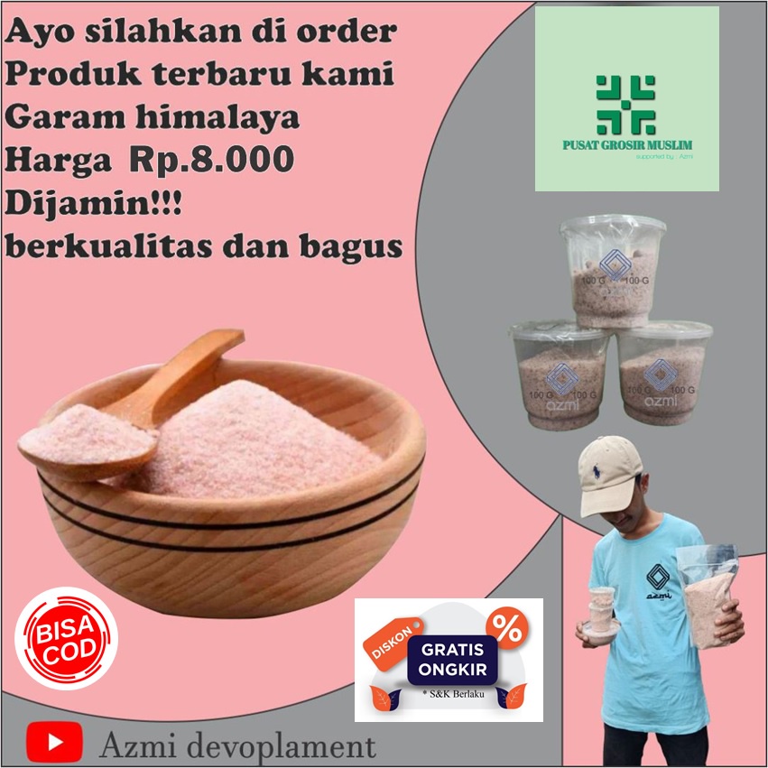 Himalayan Pink Salt Garam Natural Himalaya Repack 100 Gr