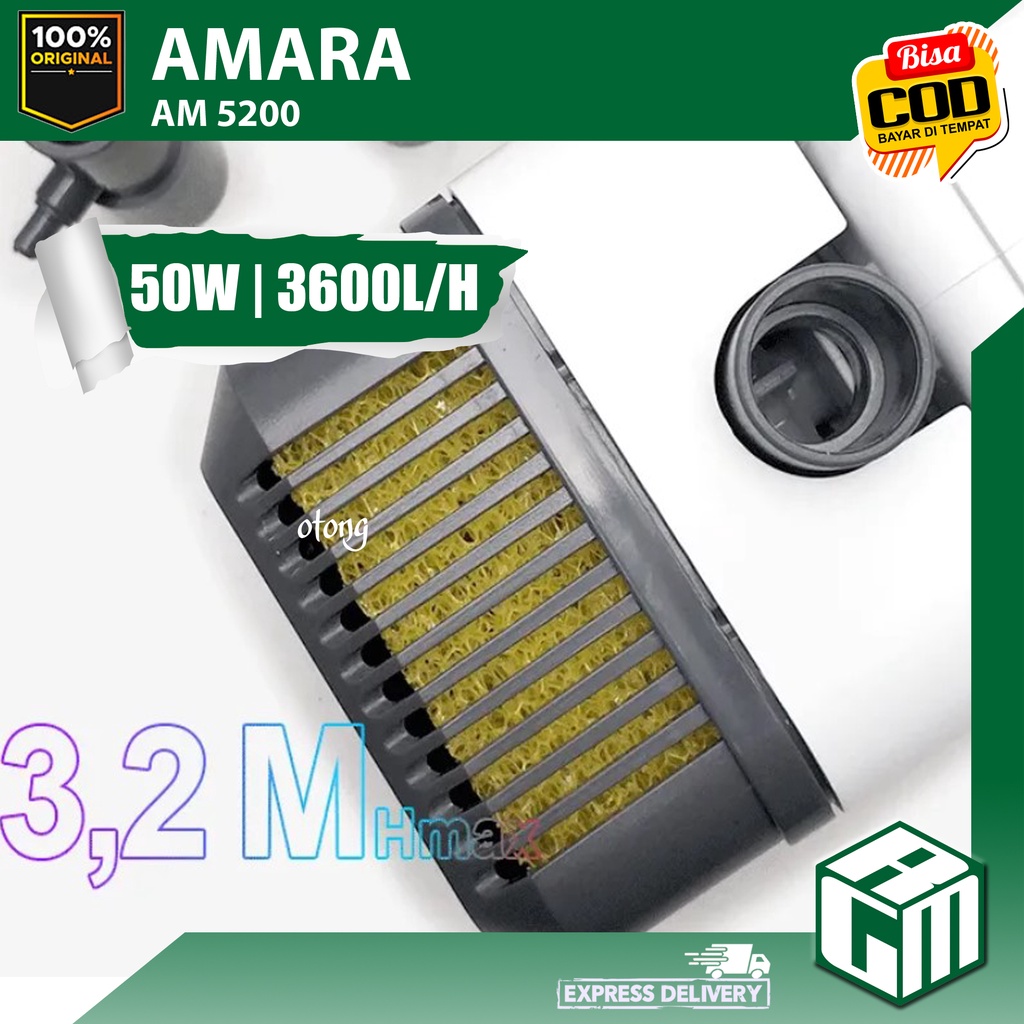 Amara AM5200 AM 5200 Pompa Aquarium Kolam air mancur Hidroponik