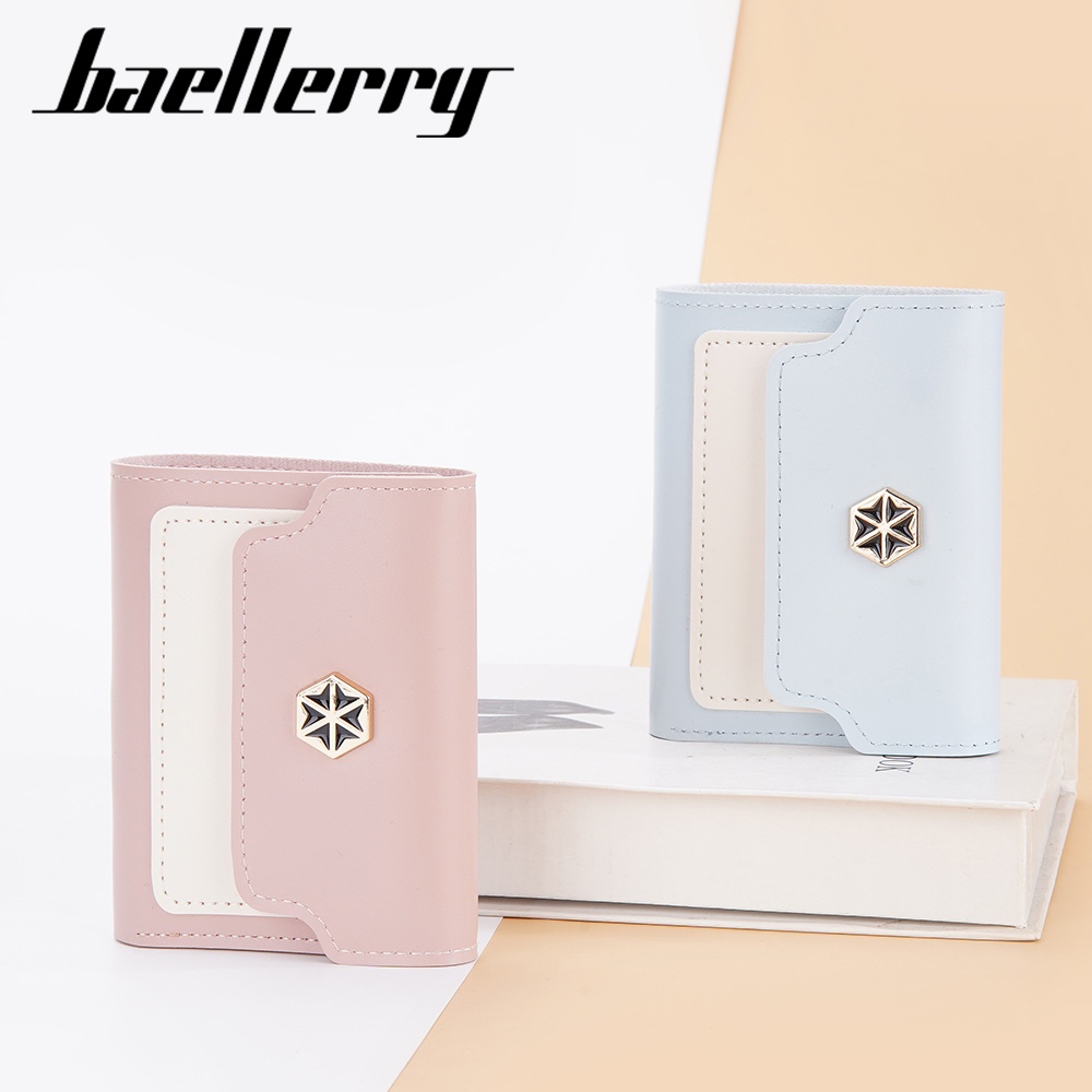 BAELLERRY N2378 Dompet Wanita Kecil Trifold Bahan Kulit PU Leather Premium WATCHKITE WKOS