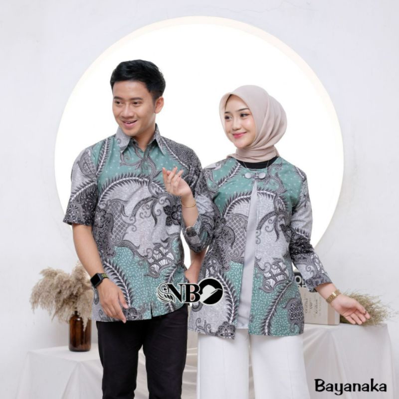 BATIK COUPLE ATASAN PRIA WANITA BLOUSE KEMEJA SERAGAM KANTOR