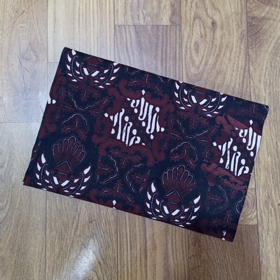Kain Jarik Bahan Batik Wanita Motif Prabu Anom Latar Hitam Jogja Solo Premium Katun