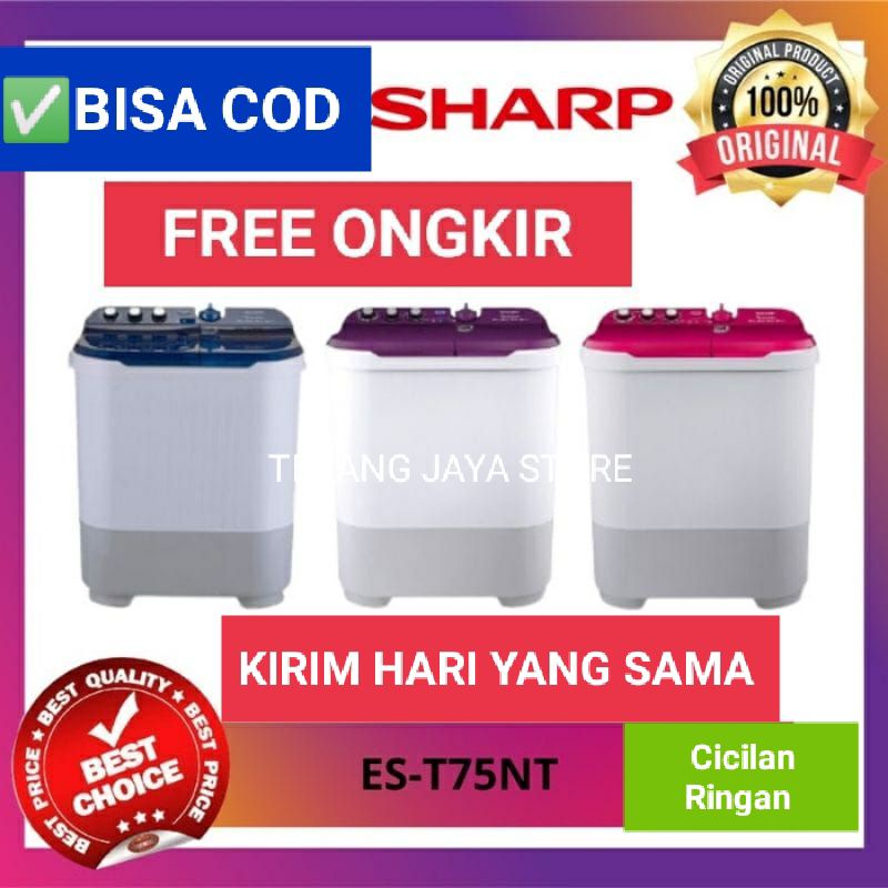 MESIN CUCI SHARP 2 TABUNG SHARP  EST 75 NT EST 75NT EST75NT 7KG 7 KG LOW WATT TERMURAH
