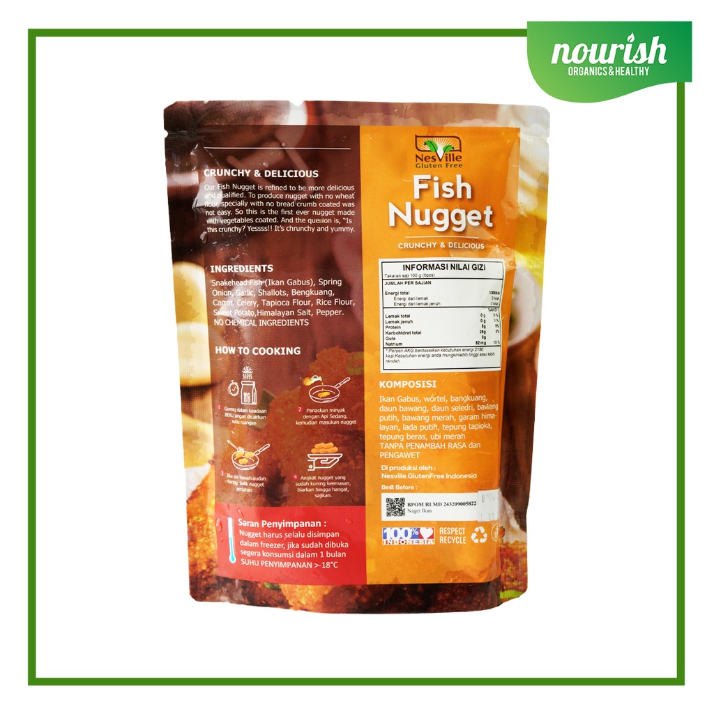Nesville FISH NUGGET ikan GABUS Non GMO, Gluten FREE,HALAL