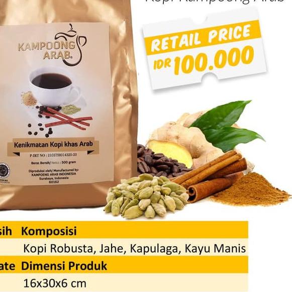 

◌ Kopi Kampoeng Arab Kemasan 500gr (Tanpa Gula) Kopinya Kopi Robusta ✿