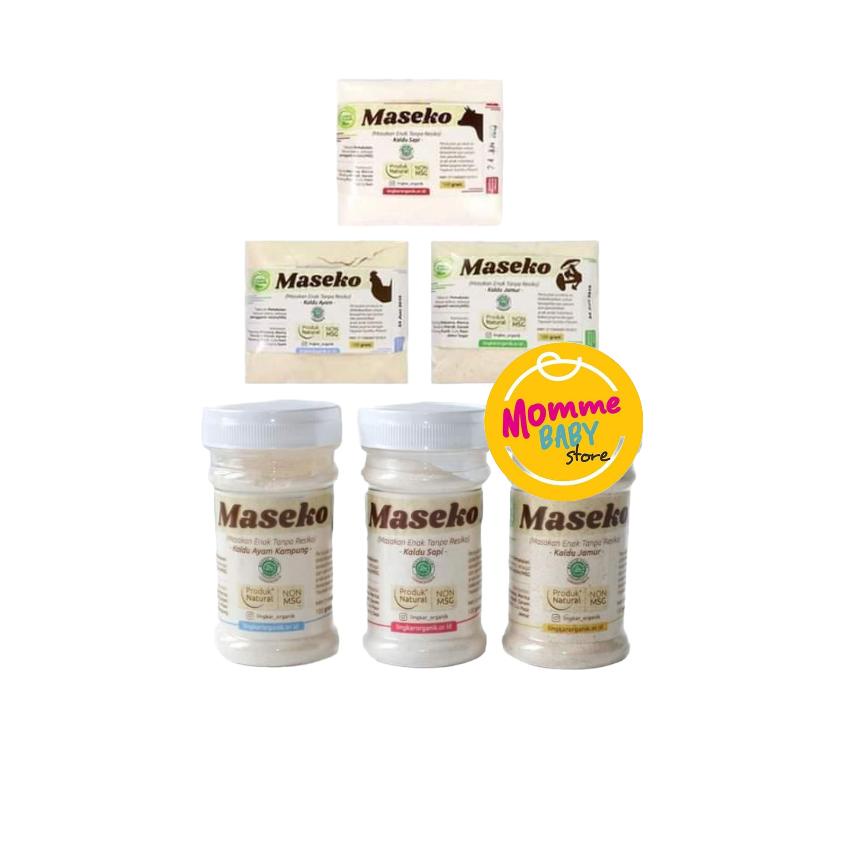 Maseko Kaldu organik BOTOL &amp; REFILL 100gr Non MSG Lingkar Organik Makanan MPASI Bayi