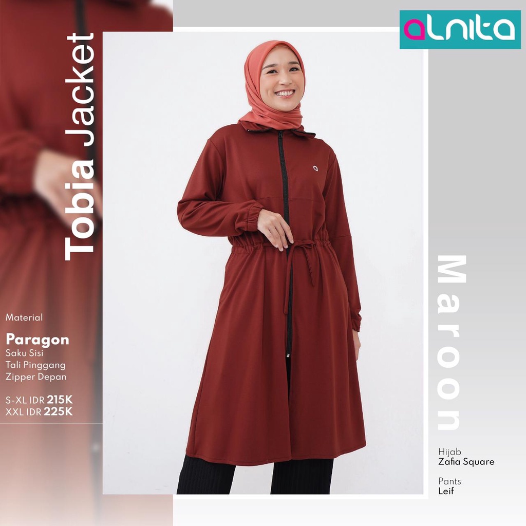 Alnita Tobia Jacket Bahan Paragon Simpel Wanita Polos bisa COD