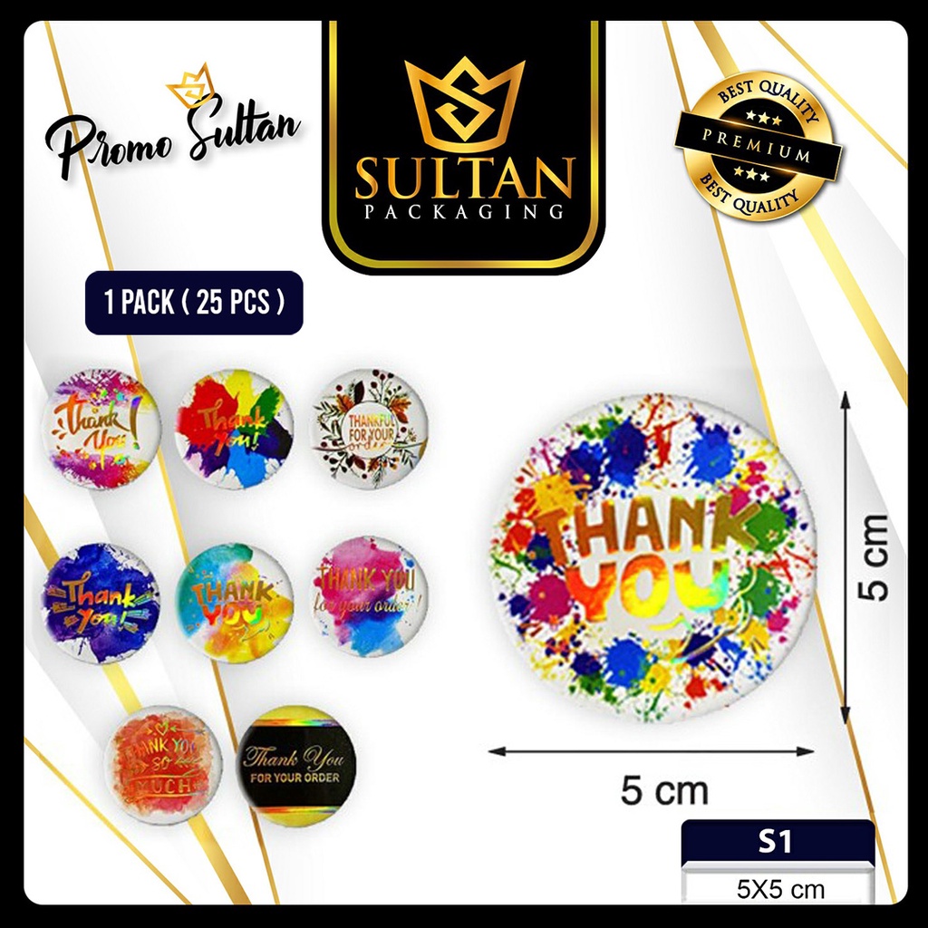 

Sticker - Label Sticker Hologram - Sticker Thank you Mewah - S1