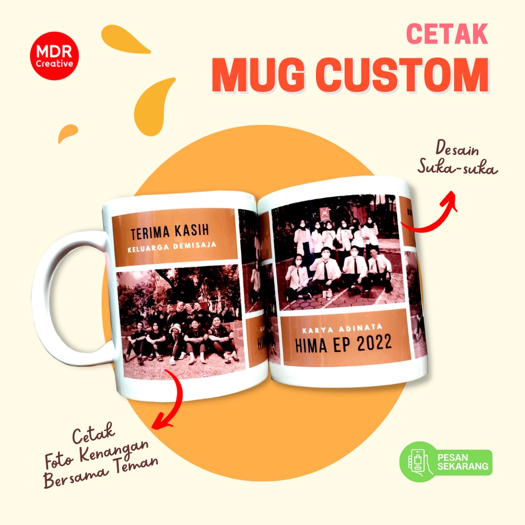 Gelas Custom Cetak Mug Custom SATUAN/GROSIR