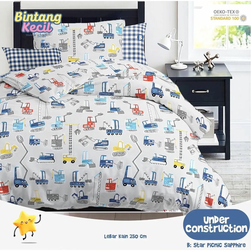 Sprei Anti Geser Katun ORI Premium Kualitas No 1 Shopee Motif Anak Bear Animals Lengkap Ukuran 120 160 180x200 halus