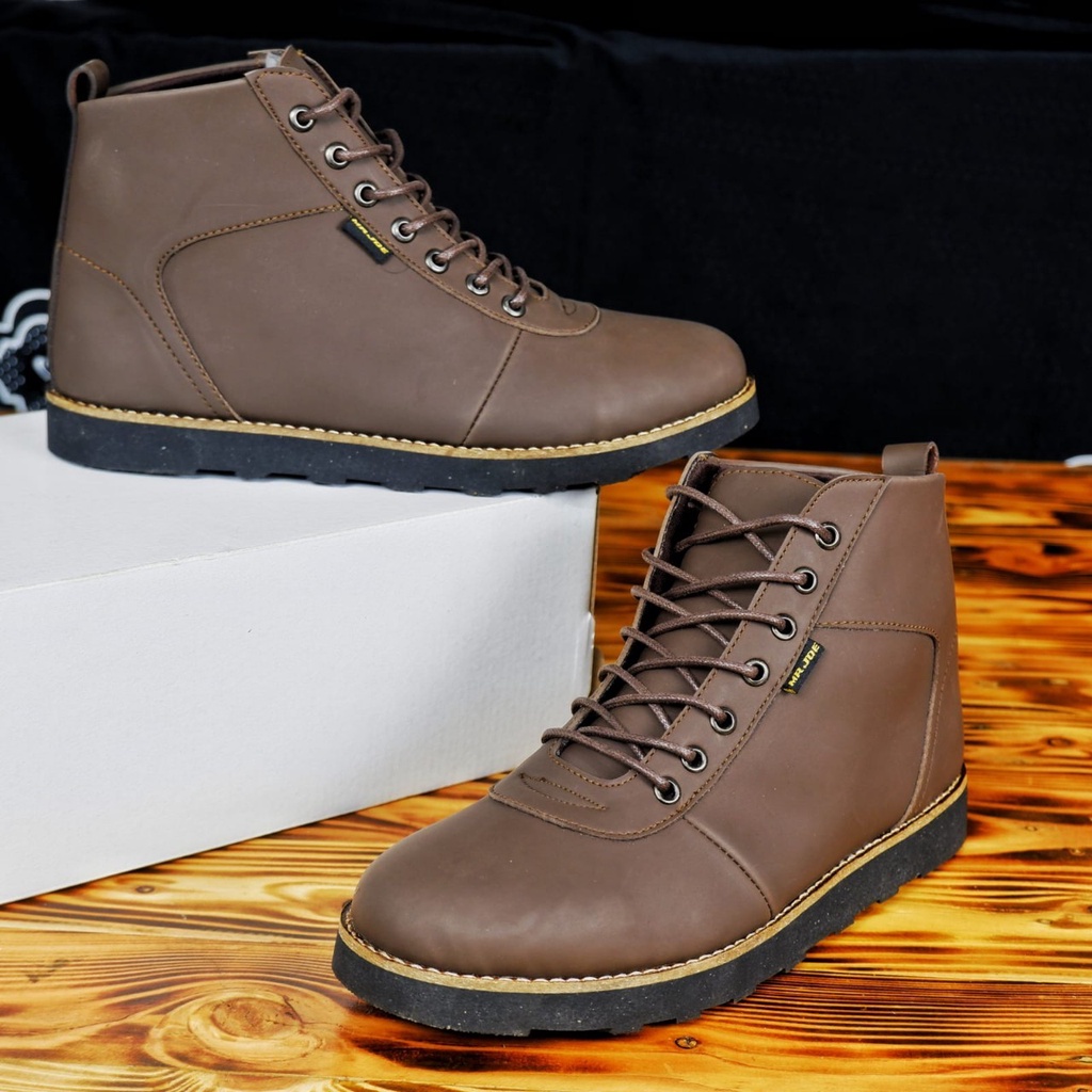 BURAY - SEPATU BOOT FASHION PRIA KULIT ASLI ORIGINAL FORMAL CASUAL KASUAL KERJA KANTOR GURU KONDANGAN PNS MOTORAN TRANDY BERKUALITAS