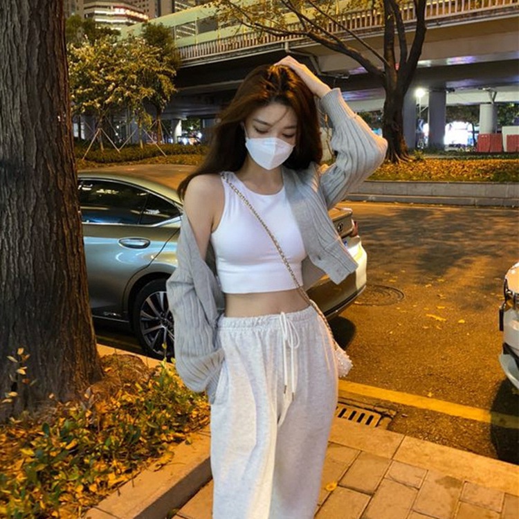 DF BR375 Bra Sport Wanita Tank Top Model Crop Olahraga Yoga Pakaian Korea Fashion Import