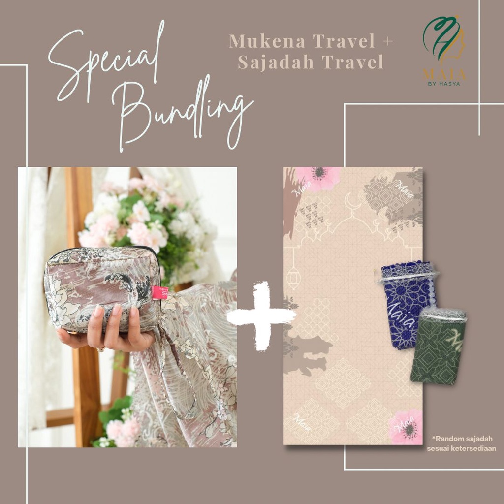 MAIA BY HASYA - [PROMO SPESIAL RAMADHAN IDUL FITRI] Paket Bundling Mukena Sarah Motif Travelling Ter