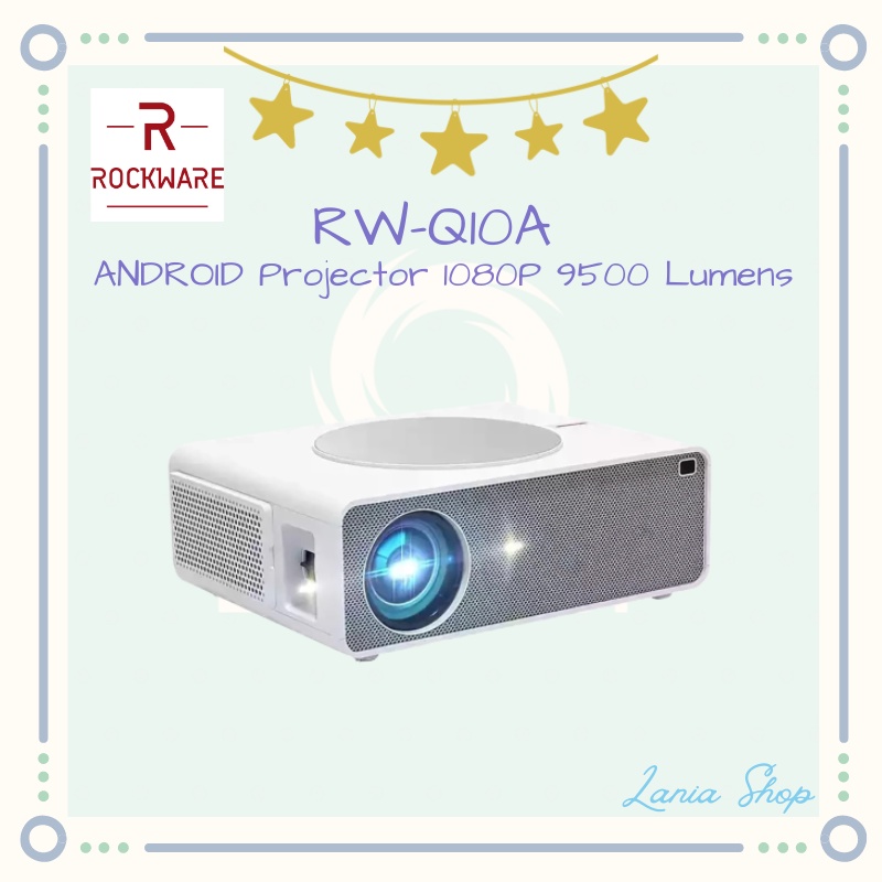 ROCKWARE RW-Q10A Proyektor Q10 ANDROID Projector 1080P 9500 Lumens