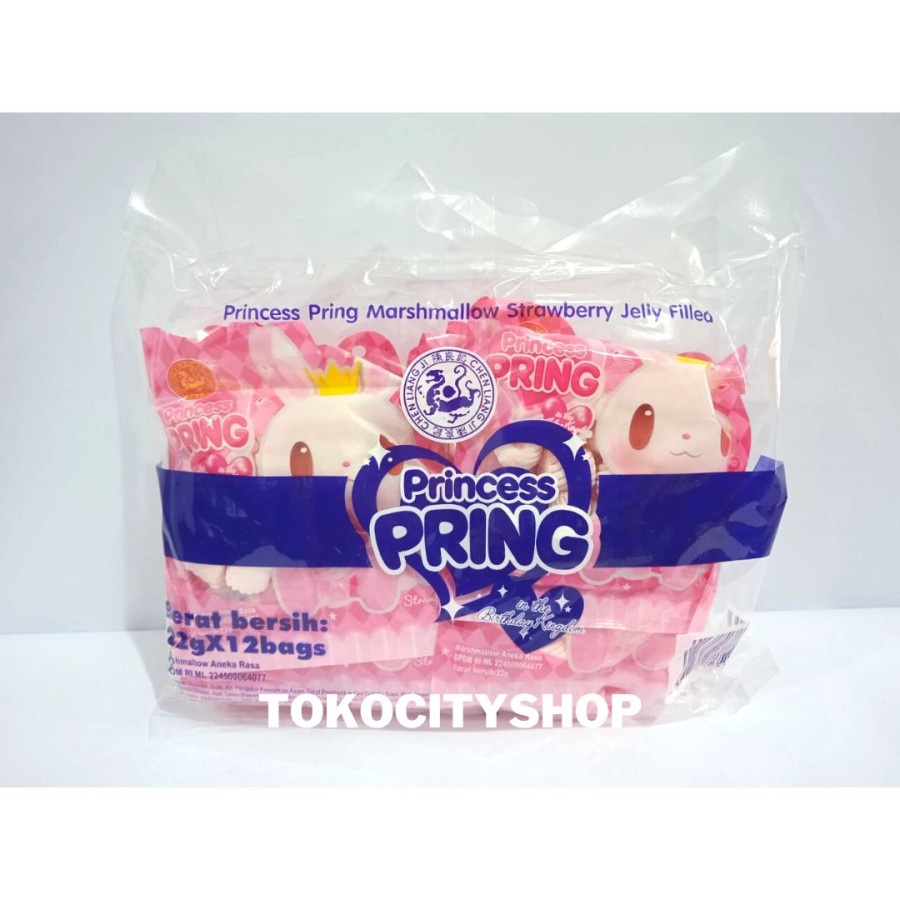 

Marshmallow Strawberry Jelly Filled / Princess Pring / 22Gr x 12 Bags