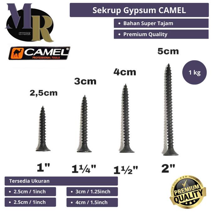 sekrup gypsum Camel Skrup Scrup Gipsum 6x1 2.5cm 3cm 4cm 5cm Original