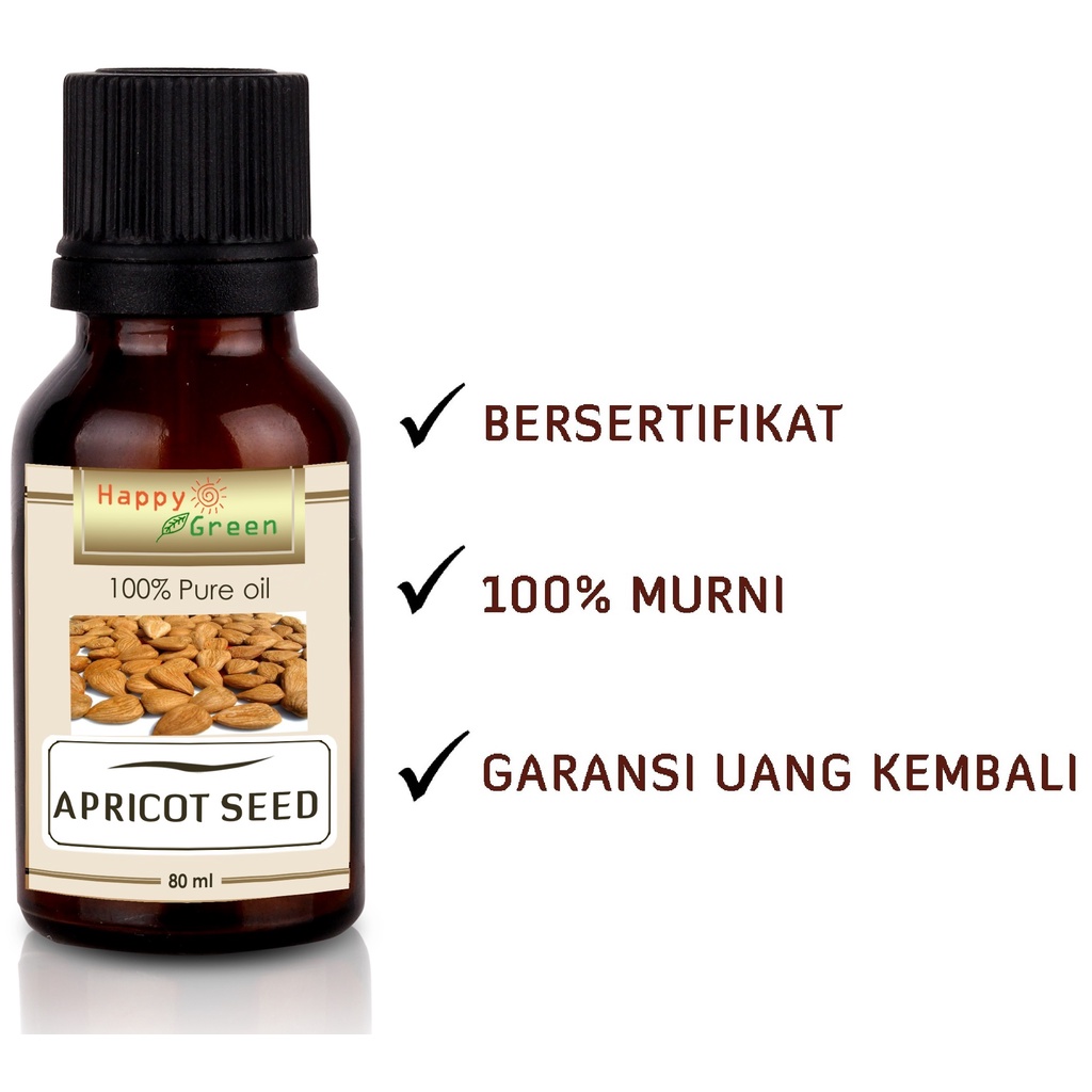 HAPPY GREEN Apricot Kernel Oil 80ml Minyak Biji Apricot Cosmetic Grade