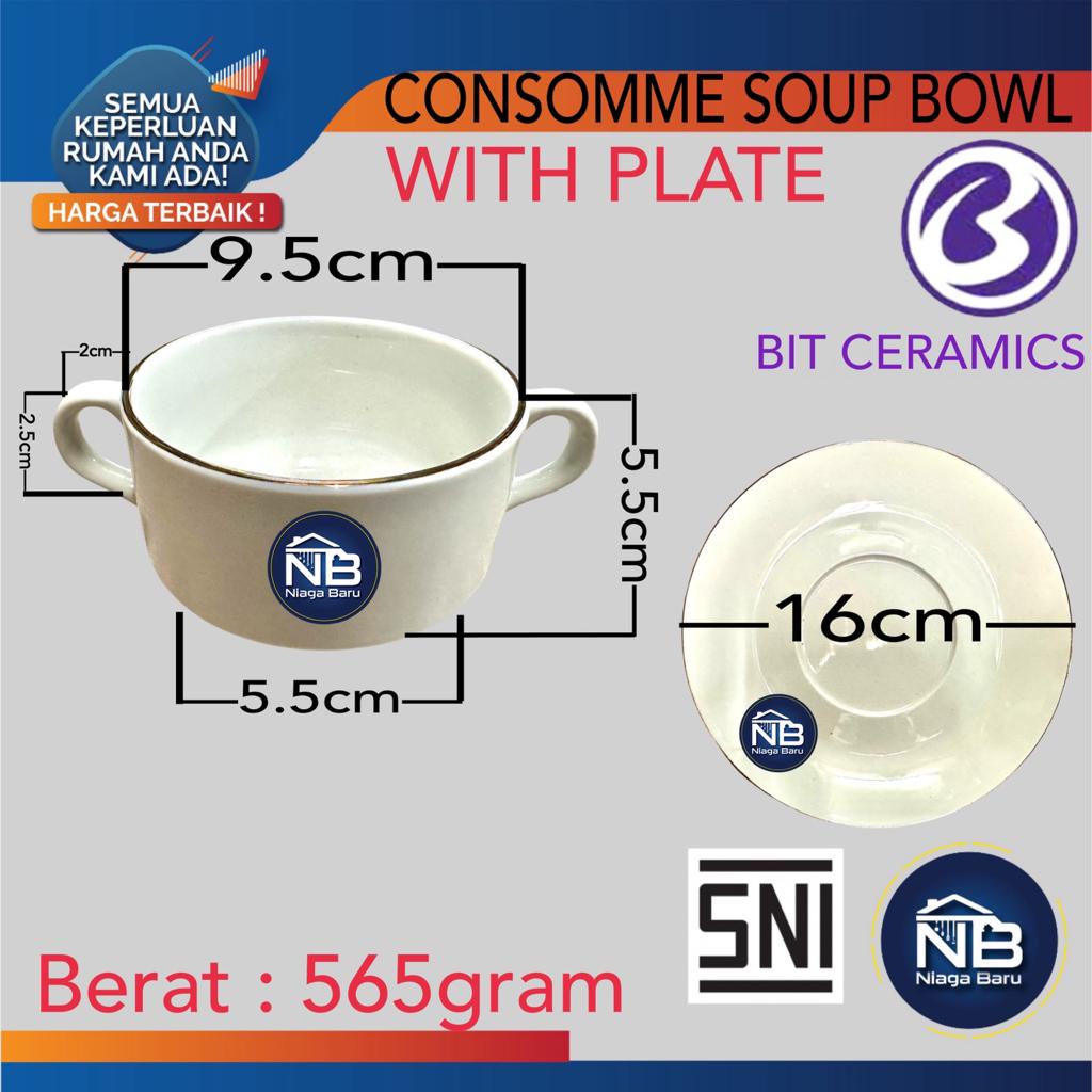 MANGKOK ZUPPA SOUP MANGKOK Keramik ASPARAGUS BIT Consomme Soup Bowl
