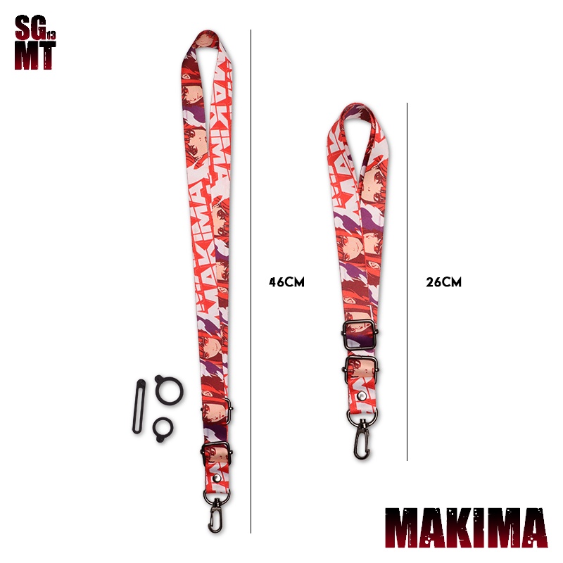 Lanyard Sigmat13 Gantungan id card Printing name tag Premium Chainsaw Man Makima Adjustable