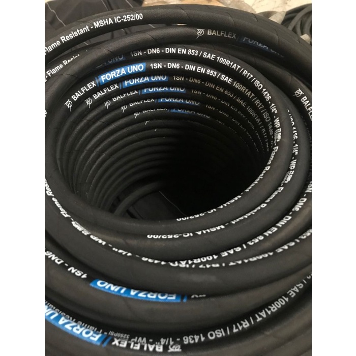 Terlaris Custom Hose Balflex 1/4" R1 X 12 Mtr Nu Lurus-Lurus