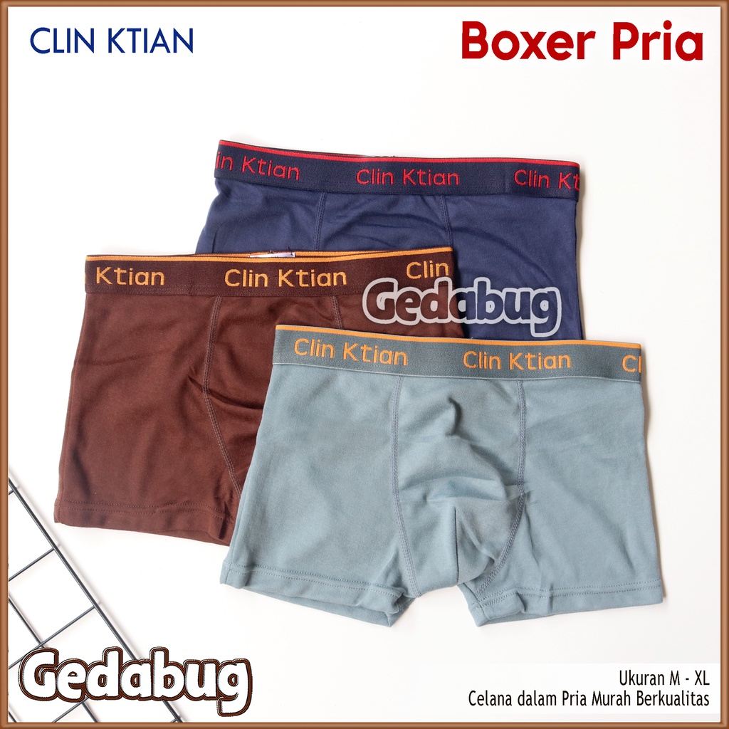 CD Boxer Pria ClinKtian | Celana dalam pria Supersoft Berkualitas | Gedabug