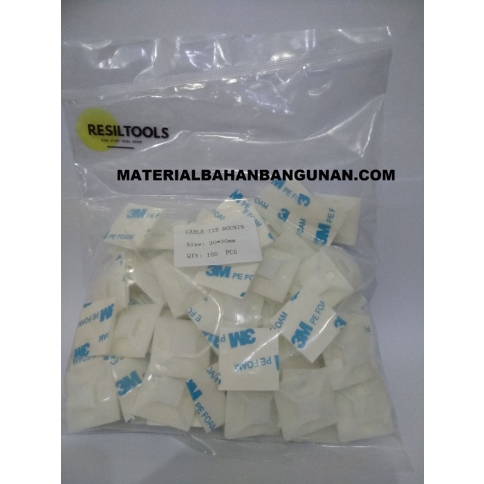 

Terlaris Dudukan Kabel Tis 30 X 30 Mm Klem Tempel Dinding Tembok Tie 100 Buah