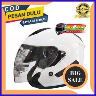last stok INK ORI / HELM INK METRO 2 POLOS WHITE / helm half face double visor berkualitas sni 140ZZ