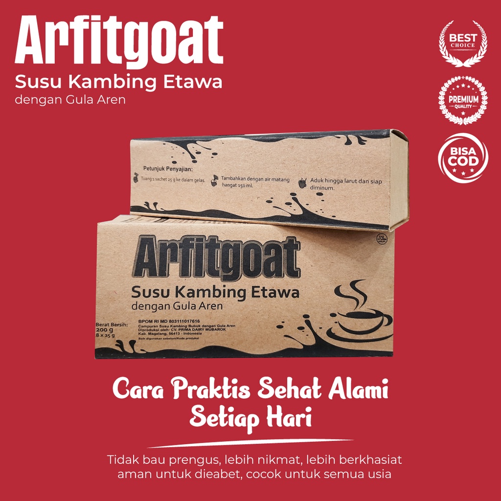 

BPOM 2 BOX ARFITGOAT - SOLUSI AMPUH ATASI NYERI SENDI, MENJAGA KESEHATAN TULANG DAN ASAM URAT