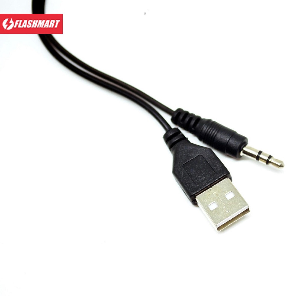 Flashmart Kabel Splitter Micro USB ke AUX 3.5 mm + USB Male - V835