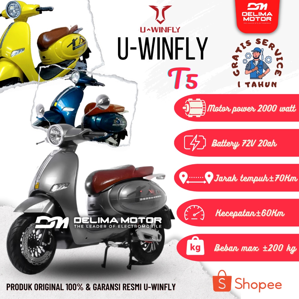 MOTOR LISTRIK UWINFLY T5 GARANSI RESMI | UWINFLY T5