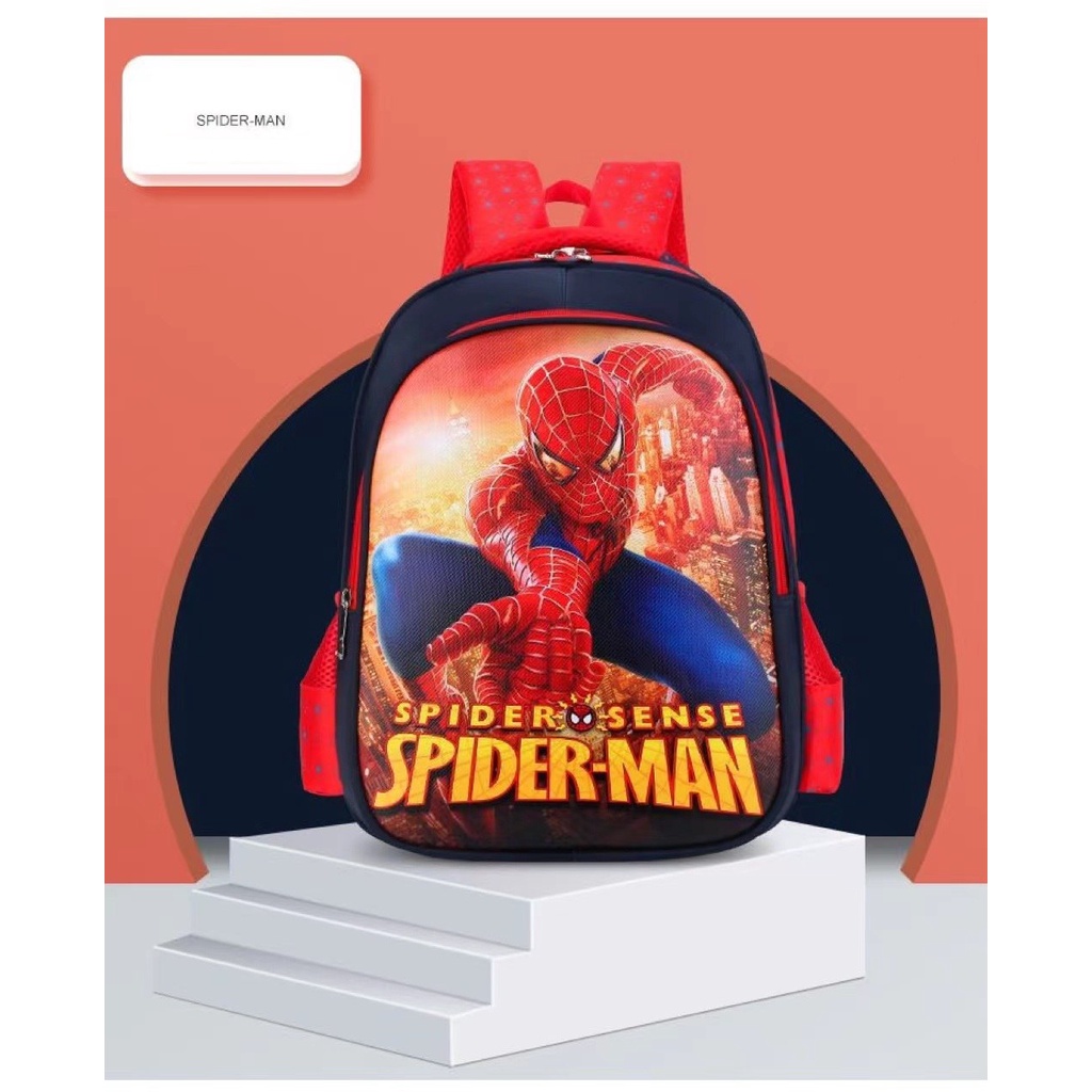 BARU LIN121 Tas Ransel Sekolah Anak / Tas Import Anak / Tas Sekolah Motif Spiderman Batman Ironman Avenger Ultraman Car-Your Affordable Quality!