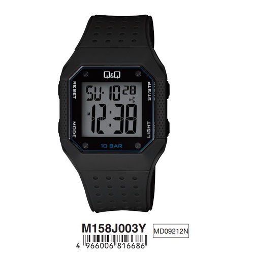 Jam Tangan Pria Casual Sporty Rubber Digital Original Q&amp;Q QnQ QQ M158 M158J Series